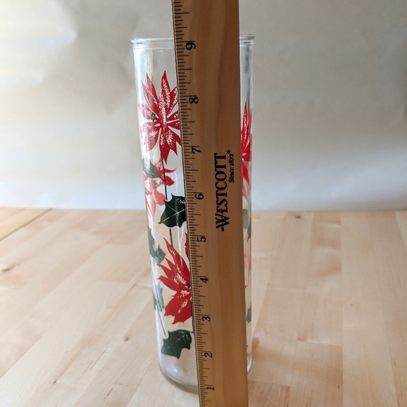 Poinsettia Christmas glass vase - Picture 4 of 7